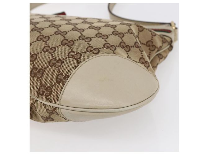 Borsa Pretty Sherry Line in tela GG Gucci beige e oro 257065 Auth 151008 D'oro - vista 14