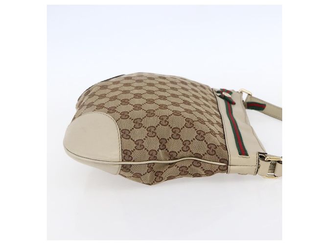 Borsa Pretty Sherry Line in tela GG Gucci beige e oro 257065 Auth 151008 D'oro - vista 4