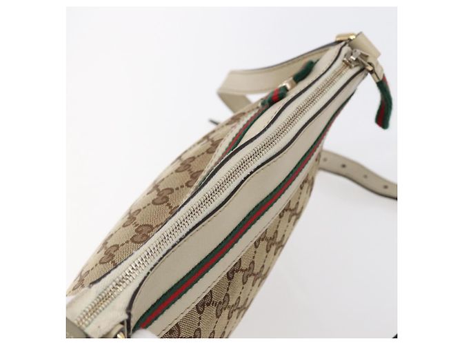 Borsa Pretty Sherry Line in tela GG Gucci beige e oro 257065 Auth 151008 D'oro - vista 6