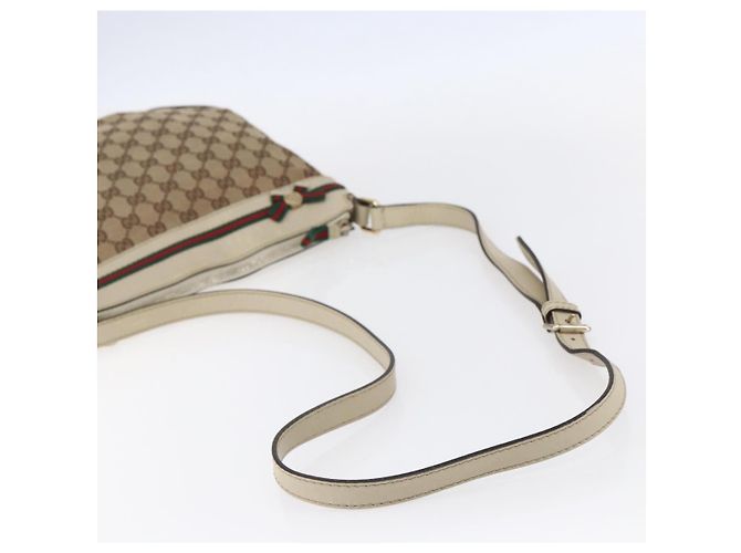 Borsa Pretty Sherry Line in tela GG Gucci beige e oro 257065 Auth 151008 D'oro - vista 7