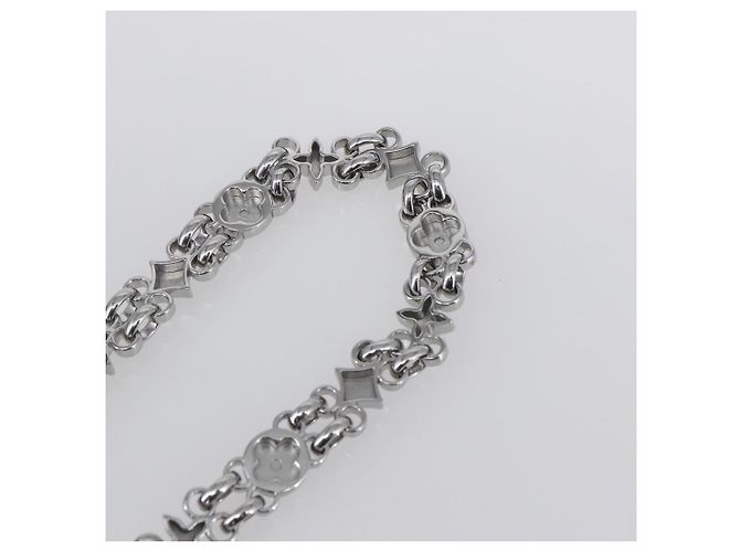 LOUIS VUITTON Cinghia a catena in metallo 60 cm Argento LV Auth 150648 - vista 9