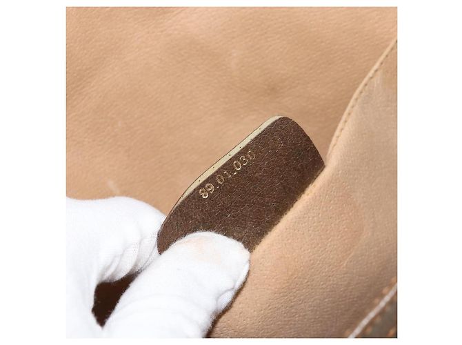 GUCCI GG Supreme Borsa Clutch Sherry Line PVC Beige Oro 89 01 030 Auth 150270 D'oro - vista 12