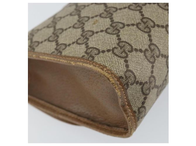 GUCCI GG Supreme Borsa Clutch Sherry Line PVC Beige Oro 89 01 030 Auth 150270 D'oro - vista 16