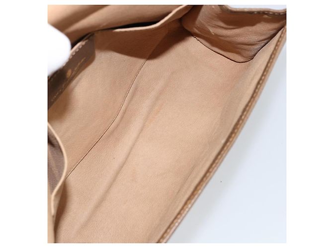 GUCCI GG Supreme Borsa Clutch Sherry Line PVC Beige Oro 89 01 030 Auth 150270 D'oro - vista 9