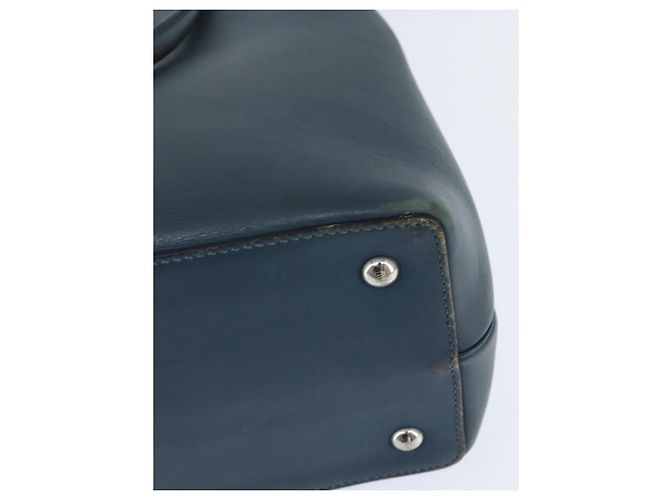 FENDI 2 JOURS Handtasche aus Leder 2 in 1 Blau Silber Authentisch 150363 - vista 10