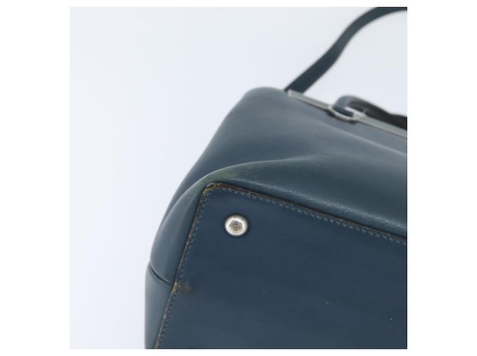 FENDI 2 JOURS Handtasche aus Leder 2 in 1 Blau Silber Authentisch 150363 - vista 15