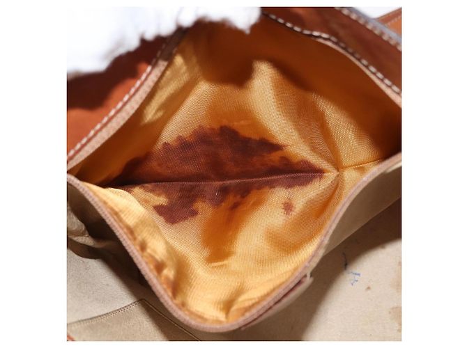 Céline Borsa a spalla circolare in tela Macadam CELINE in pelle PVC marrone oro Auth 148185 D'oro - vista 11