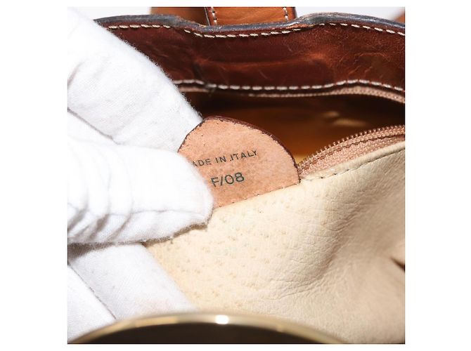 Céline Borsa a spalla circolare in tela Macadam CELINE in pelle PVC marrone oro Auth 148185 D'oro - vista 12