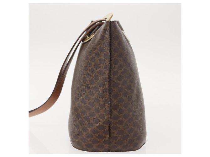 Céline Borsa a spalla circolare in tela Macadam CELINE in pelle PVC marrone oro Auth 148185 D'oro - vista 3
