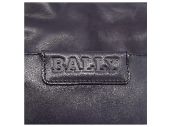 BALLY Bolsa de Ombro de Couro Roxa Dourada Auth bs31439 Dourado Roxo - vista 14