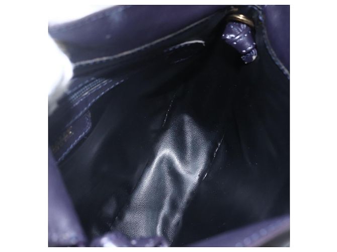 BALLY Bolsa de Ombro de Couro Roxa Dourada Auth bs31439 Dourado Roxo - vista 18
