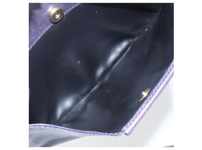 BALLY Bolsa de Ombro de Couro Roxa Dourada Auth bs31439 Dourado Roxo - vista 21