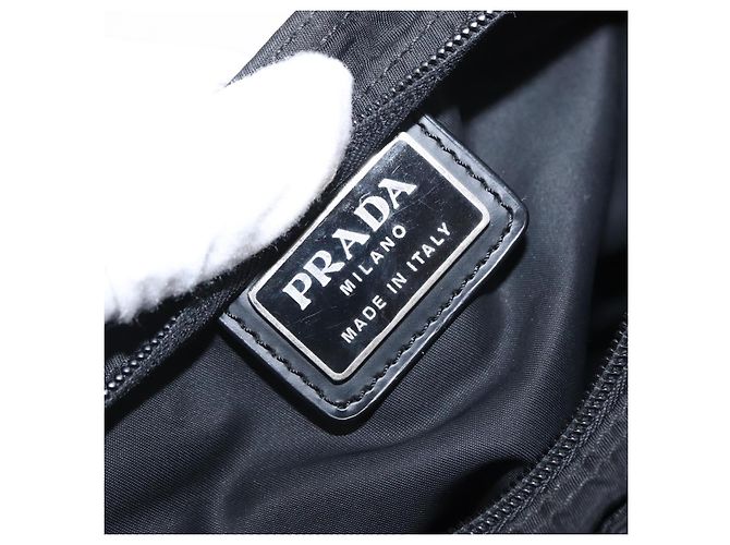 Borsa a Spalla PRADA in Nylon Nero Argento Autentica bs31365 - vista 18