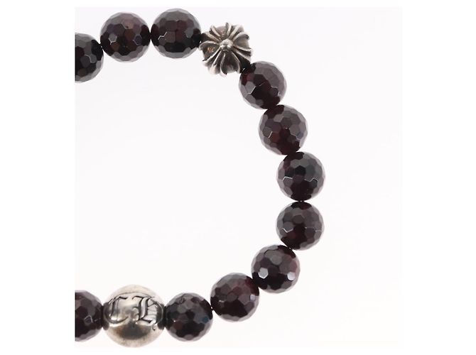 Bracciale in perle Chrome Hearts CH Plus Cross Ball Granato 0,4"" Ag925 Auth 143052M Rosso - vista 10