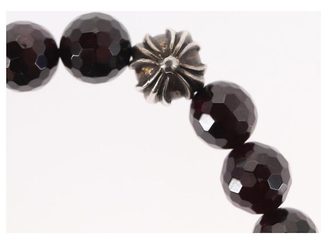 Bracciale in perle Chrome Hearts CH Plus Cross Ball Granato 0,4"" Ag925 Auth 143052M Rosso - vista 11