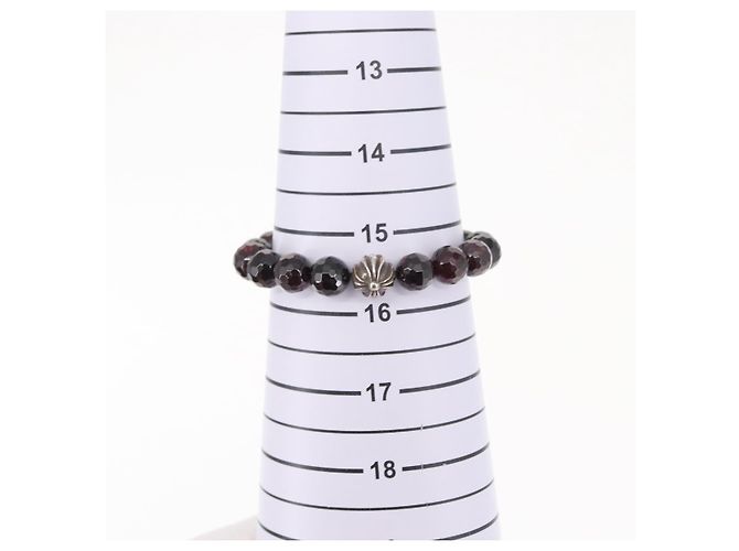 Bracciale in perle Chrome Hearts CH Plus Cross Ball Granato 0,4"" Ag925 Auth 143052M Rosso - vista 12