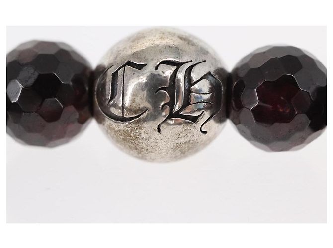 Bracciale in perle Chrome Hearts CH Plus Cross Ball Granato 0,4"" Ag925 Auth 143052M Rosso - vista 14