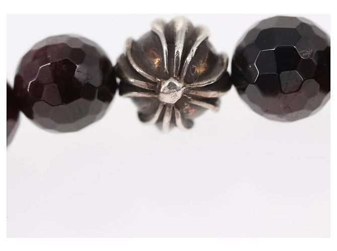 Bracciale in perle Chrome Hearts CH Plus Cross Ball Granato 0,4"" Ag925 Auth 143052M Rosso - vista 16