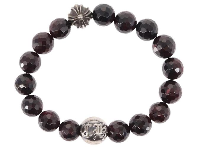 Bracciale in perle Chrome Hearts CH Plus Cross Ball Granato 0,4"" Ag925 Auth 143052M Rosso - vista 2