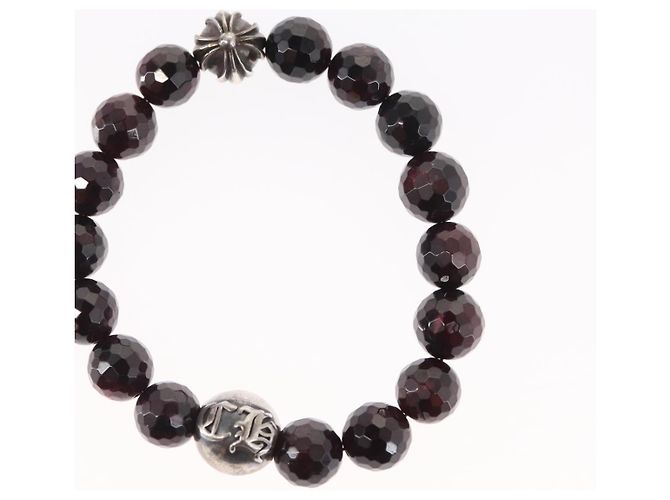 Bracciale in perle Chrome Hearts CH Plus Cross Ball Granato 0,4"" Ag925 Auth 143052M Rosso - vista 5