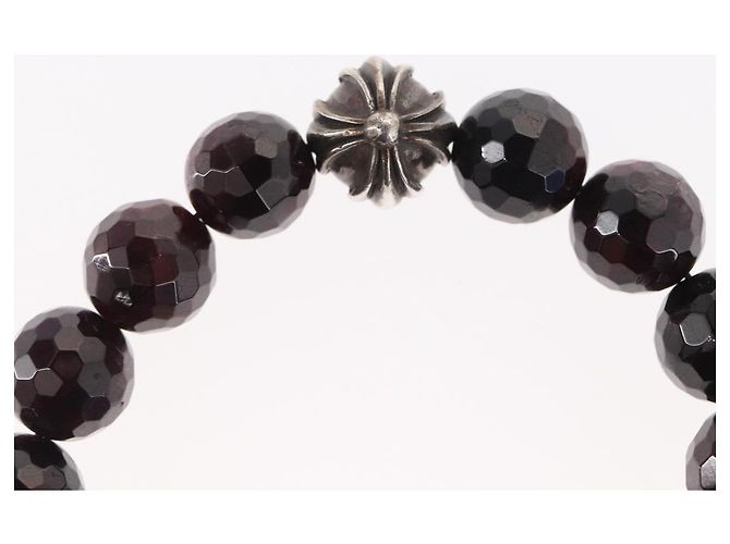 Bracciale in perle Chrome Hearts CH Plus Cross Ball Granato 0,4"" Ag925 Auth 143052M Rosso - vista 6