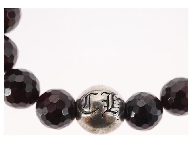 Bracciale in perle Chrome Hearts CH Plus Cross Ball Granato 0,4"" Ag925 Auth 143052M Rosso - vista 8