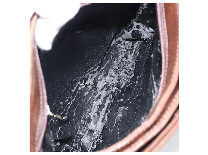 Gucci Borsa a Spalla in Pelle Marrone Argento Auth 151611 - vista 17