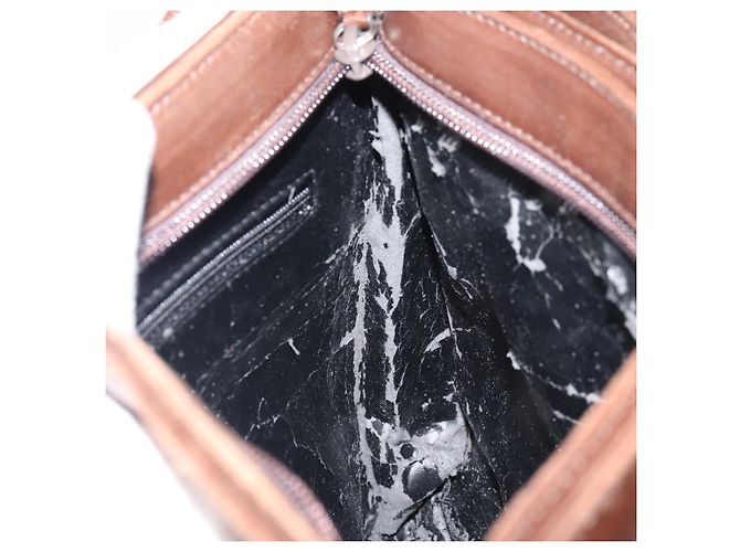 Gucci Borsa a Spalla in Pelle Marrone Argento Auth 151611 - vista 18