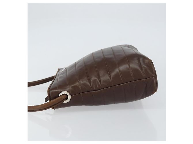 Gucci Borsa a Spalla in Pelle Marrone Argento Auth 151611 - vista 5
