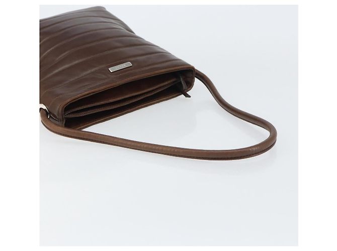 Gucci Borsa a Spalla in Pelle Marrone Argento Auth 151611 - vista 7
