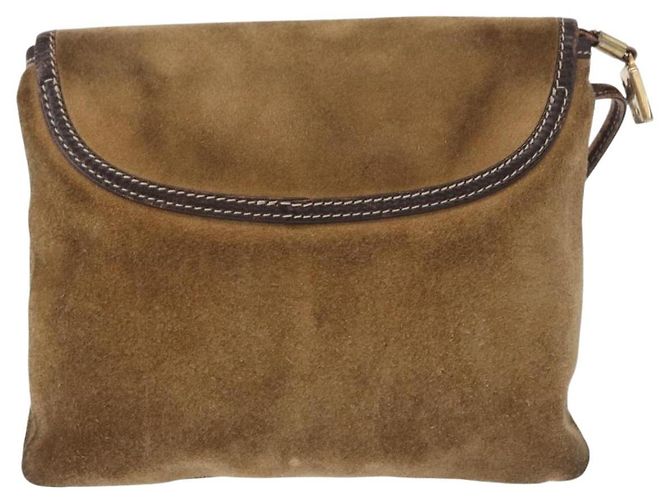 LOEWE Borsa a Spalla Anagram Camoscio Beige Oro Auth 151693 D'oro - vista 2