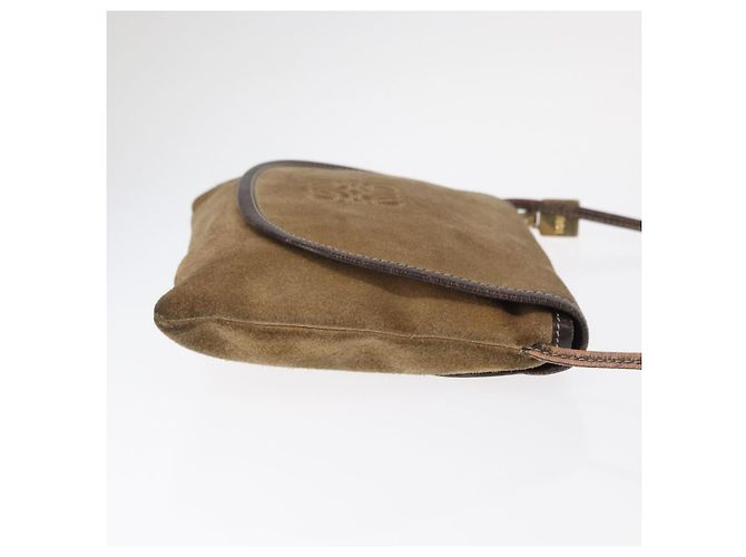 LOEWE Borsa a Spalla Anagram Camoscio Beige Oro Auth 151693 D'oro - vista 3