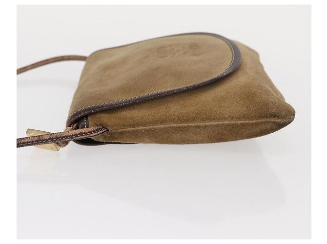 LOEWE Borsa a Spalla Anagram Camoscio Beige Oro Auth 151693 D'oro - vista 4