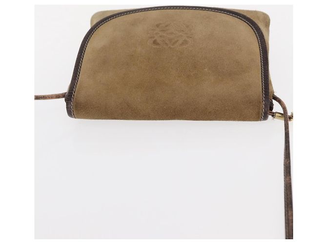 LOEWE Borsa a Spalla Anagram Camoscio Beige Oro Auth 151693 D'oro - vista 6