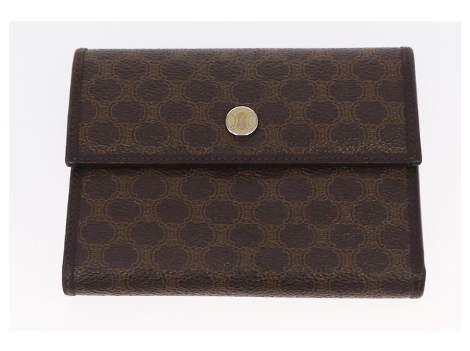 Céline Portafoglio in tela Macadam CELINE PVC 3 pezzi Marrone Beige Auth bs31476 - vista 10