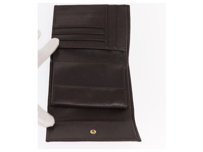 Céline Portafoglio in tela Macadam CELINE PVC 3 pezzi Marrone Beige Auth bs31476 - vista 16