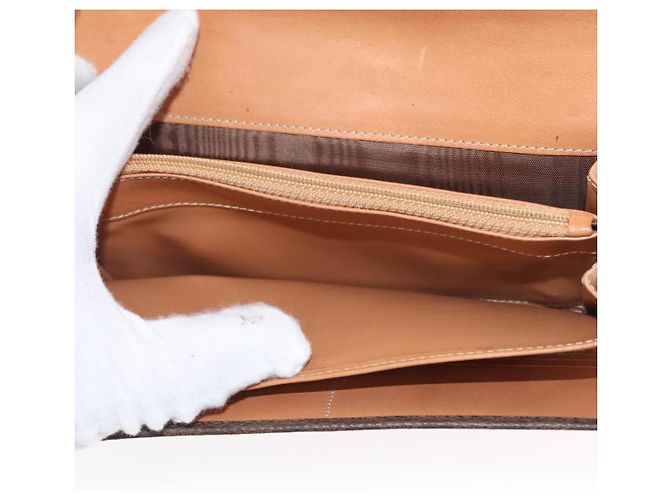 Céline Portafoglio in tela Macadam CELINE PVC 3 pezzi Marrone Beige Auth bs31476 - vista 25