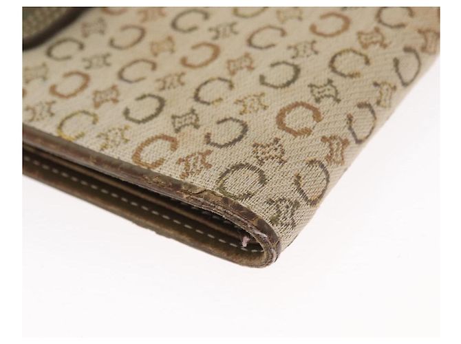 Céline Portafoglio in tela Macadam CELINE PVC 3 pezzi Marrone Beige Auth bs31476 - vista 7