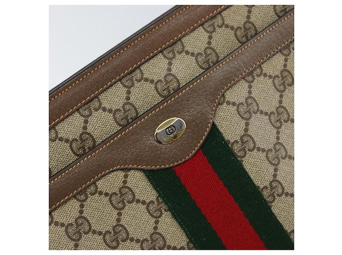 Borsa Sherry Line GG Supreme Web di GUCCI in PVC beige e oro 904 02 013 Auth ep12043 D'oro - vista 14