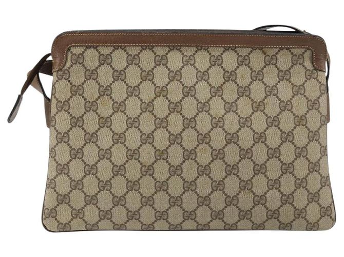 Borsa Sherry Line GG Supreme Web di GUCCI in PVC beige e oro 904 02 013 Auth ep12043 D'oro - vista 3