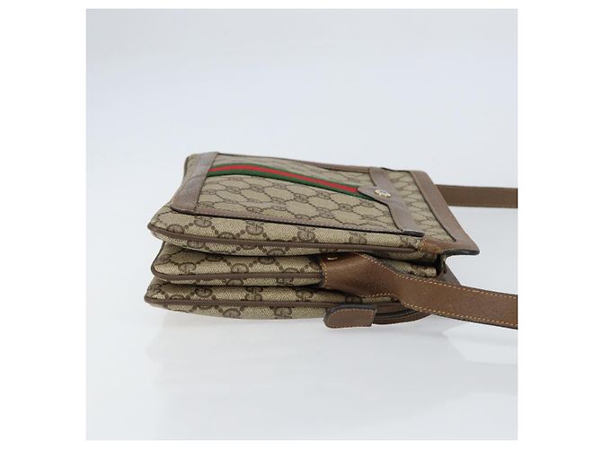 Borsa Sherry Line GG Supreme Web di GUCCI in PVC beige e oro 904 02 013 Auth ep12043 D'oro - vista 4