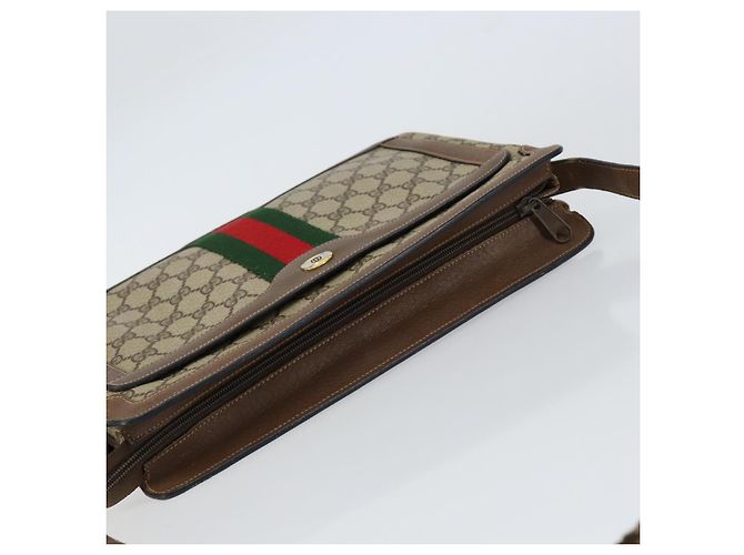 Borsa Sherry Line GG Supreme Web di GUCCI in PVC beige e oro 904 02 013 Auth ep12043 D'oro - vista 6