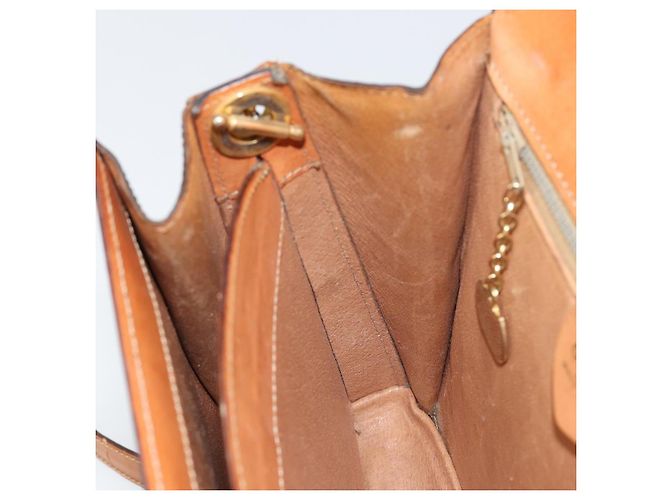 Céline Borsa a Spalla in Tela Macadam CELINE in Pelle PVC Marrone Oro Auth 154706 D'oro - vista 20