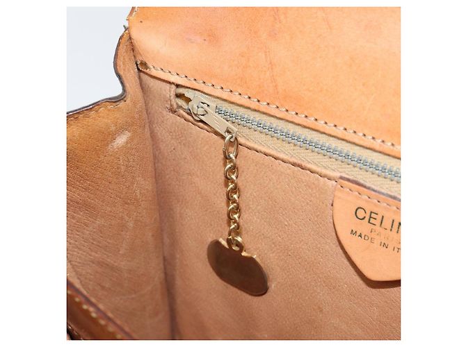 Céline Borsa a Spalla in Tela Macadam CELINE in Pelle PVC Marrone Oro Auth 154706 D'oro - vista 21