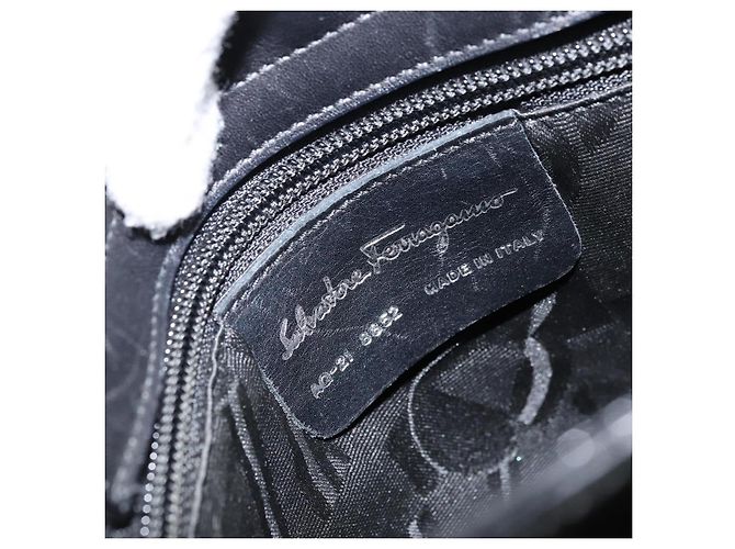 Borsa a Spalla Vala Smalto Nero Argento Salvatore Ferragamo Auth bs31356 - vista 15