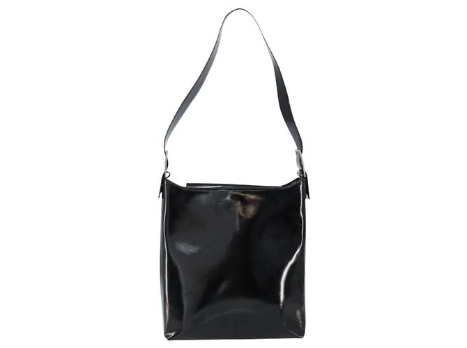 Borsa a Spalla Vala Smalto Nero Argento Salvatore Ferragamo Auth bs31356 - vista 2