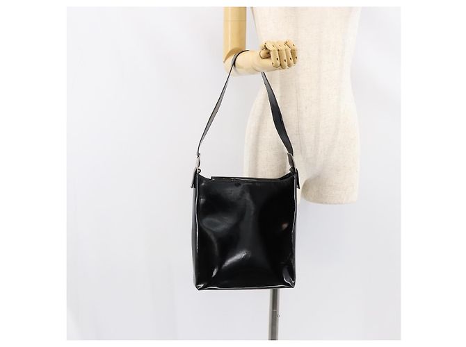 Borsa a Spalla Vala Smalto Nero Argento Salvatore Ferragamo Auth bs31356 - vista 21