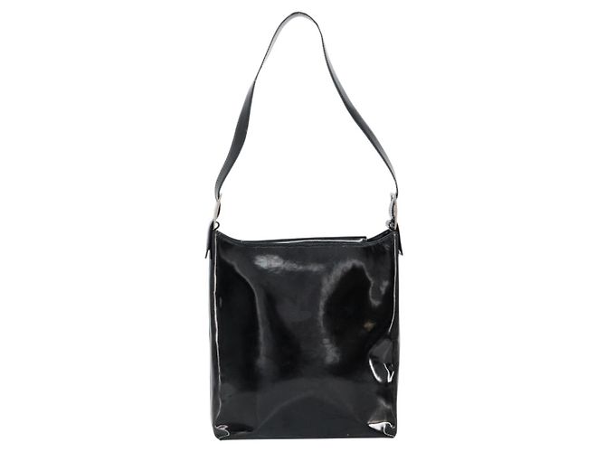 Borsa a Spalla Vala Smalto Nero Argento Salvatore Ferragamo Auth bs31356 - vista 3