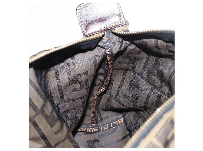 FENDI Zucca Canvas Tasche Schwarz Braun Auth am9590 - Ansicht 11