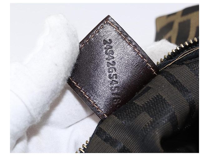 FENDI Zucca Canvas Tasche Schwarz Braun Auth am9590 - Ansicht 12